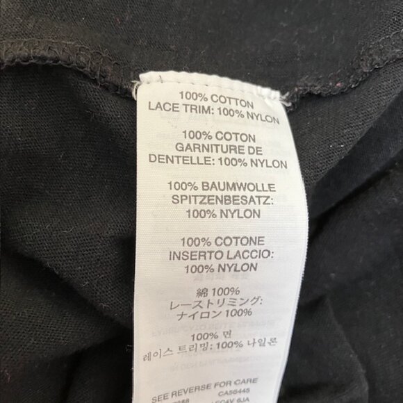 J. Crew Short Sleeve Black Tee with lace hem Size XS - Picture 4 of 7